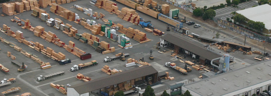 Image of aerial view of lumber yard